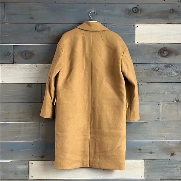 Madewell Hayden Camel Coat Notched Lapels Single-Breasted Size M